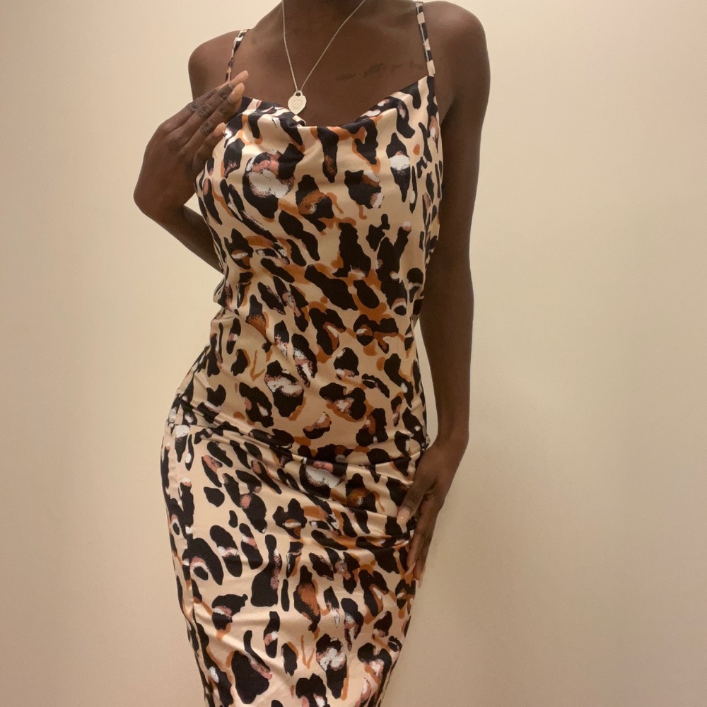 Spotted Loose Silk Print Dress